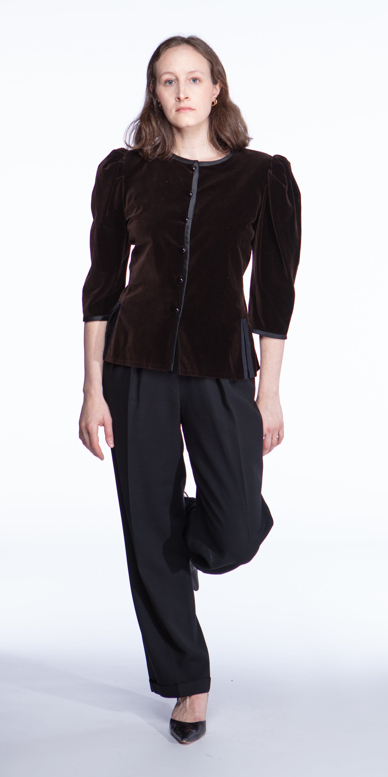 Yves Saint Laurent brown velvet jacket
