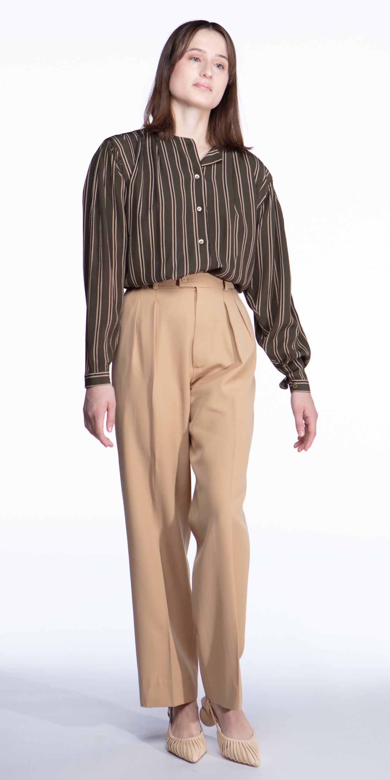 Yves Saint Laurent wool pleated trousers