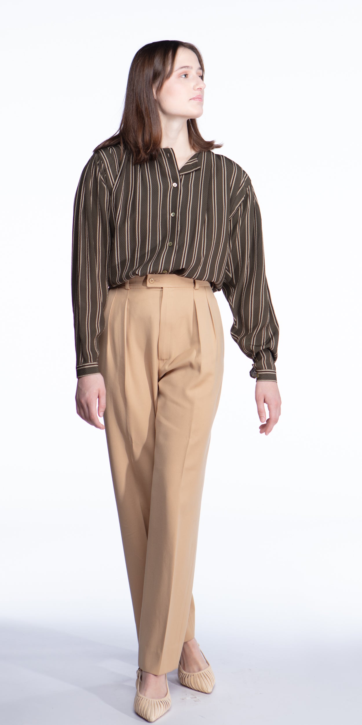 Yves Saint Laurent wool pleated trousers