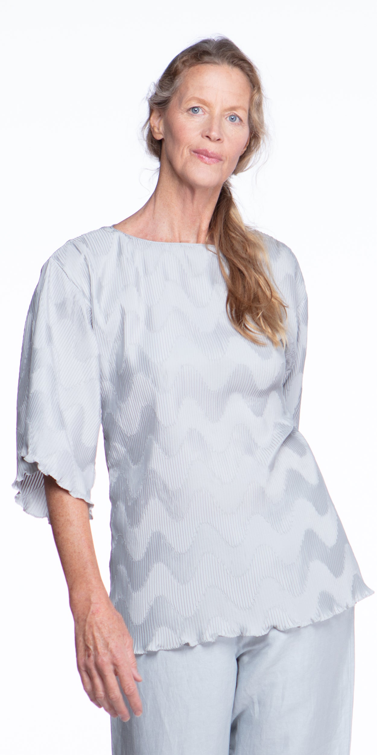 Mary McFadden plissé tunic top