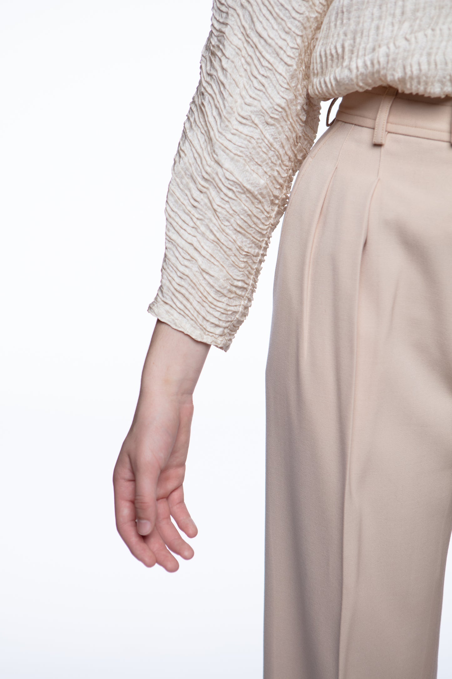 Yves Saint Laurent blush gabardine wool trouser pants