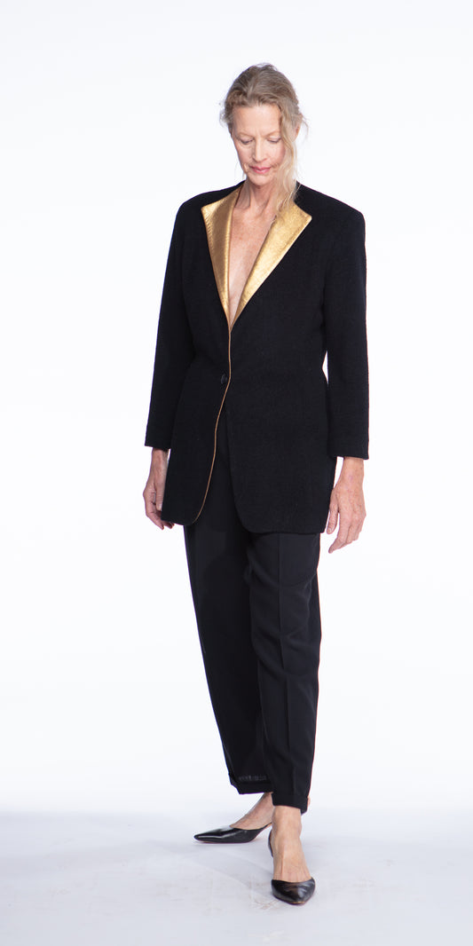 Donna Karan gold lapel blazer