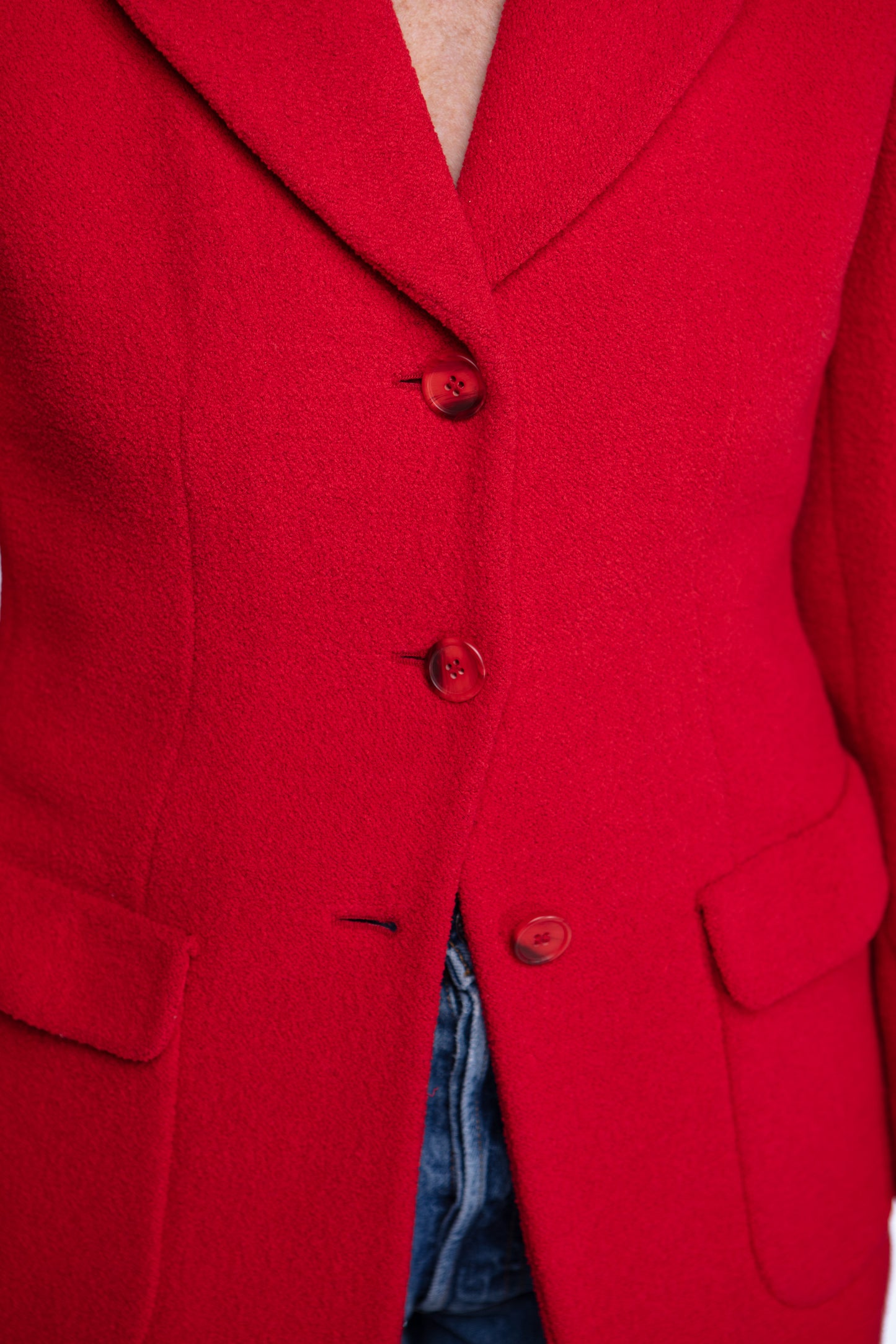 Giorgio Armani tomato bouclé blazer