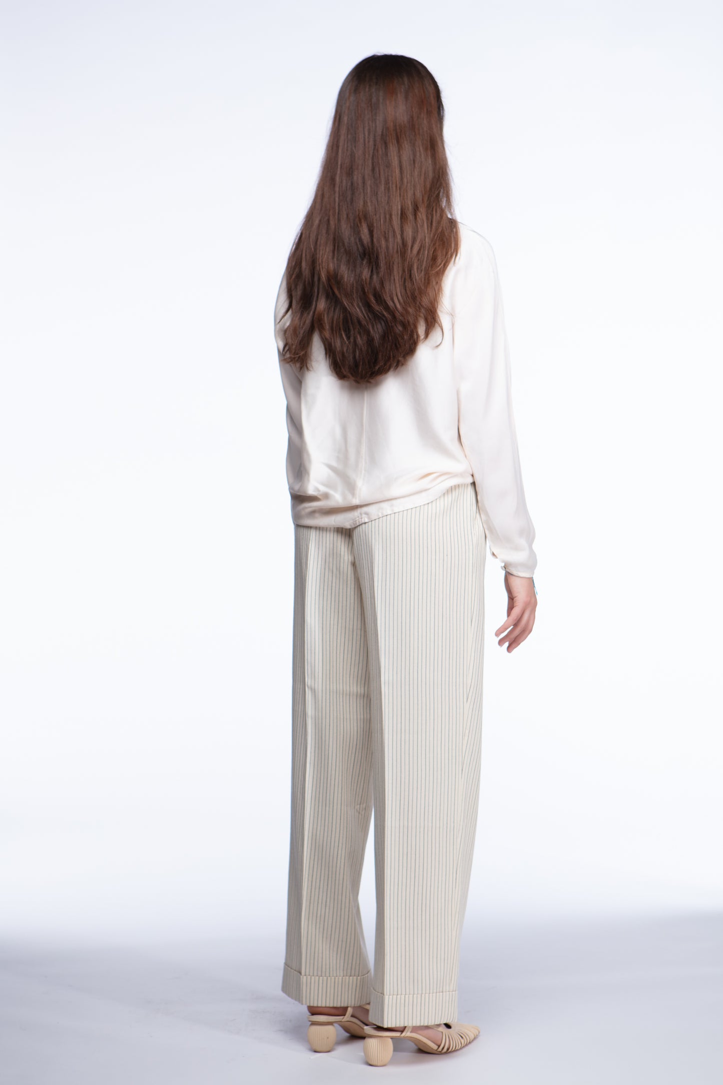 Valentino pleated pinstripe trouser pants